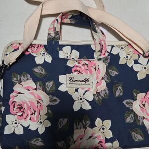 Canvaslife Floral Laptop Shoulder Bag Messenger Sleeve Case Pink Rose Blue